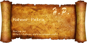 Hahner Petra névjegykártya