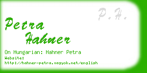 petra hahner business card